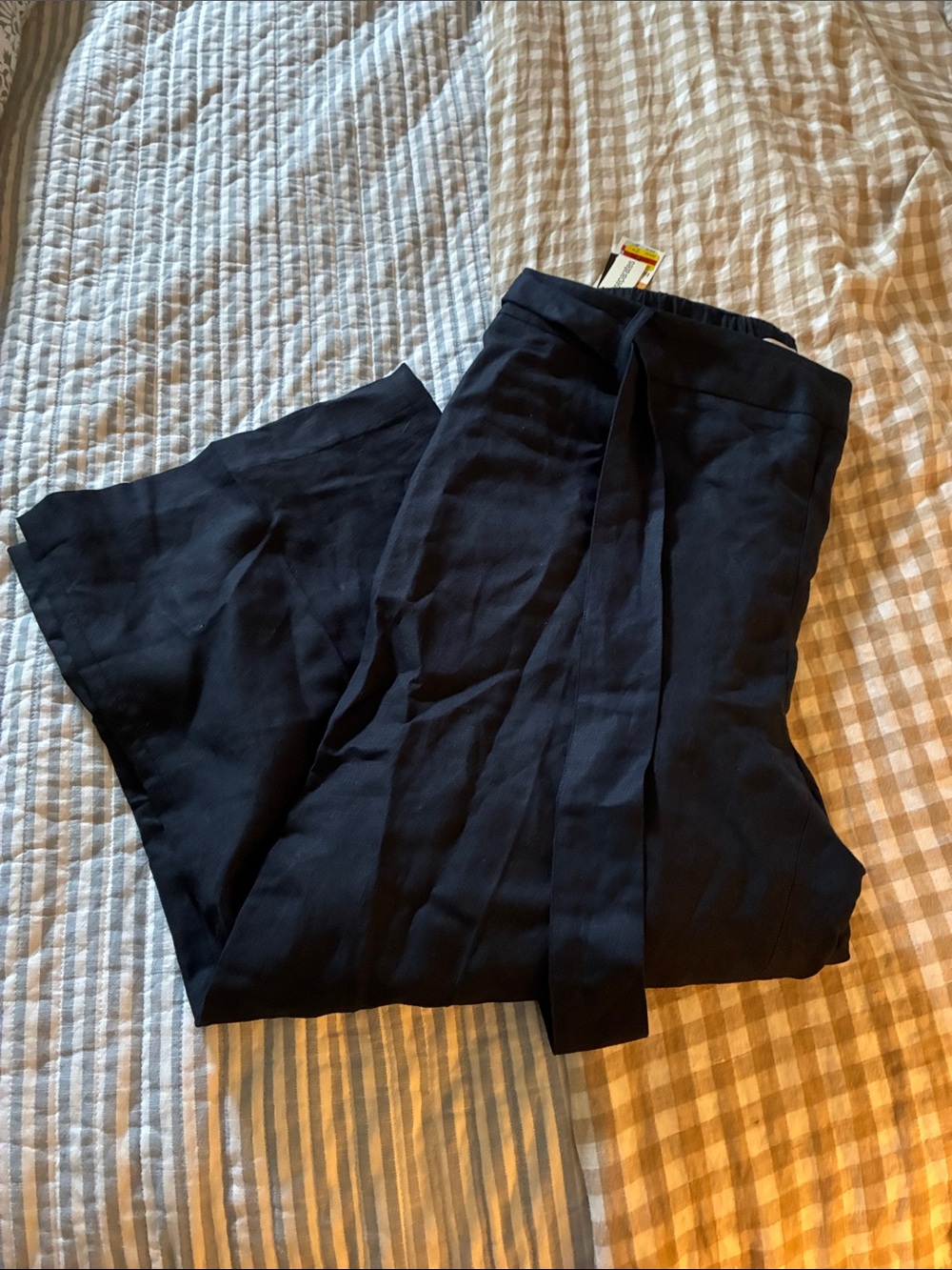 Bar III Black Wide-Leg Tie-Waist Pants